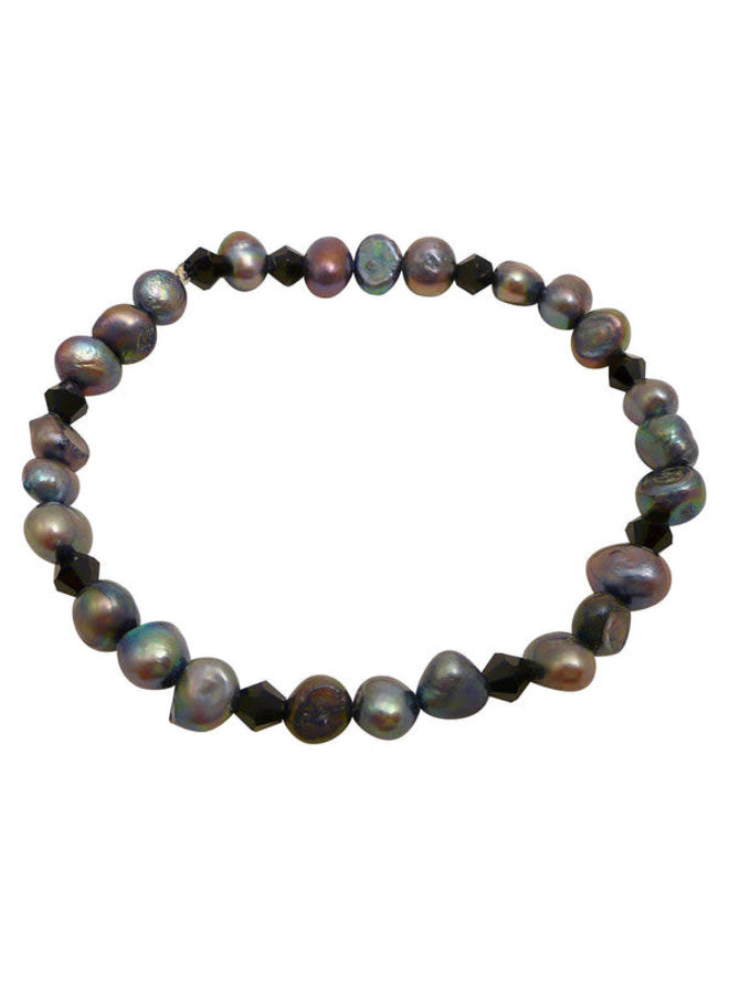 Pulsera perlas gris metalizado 109