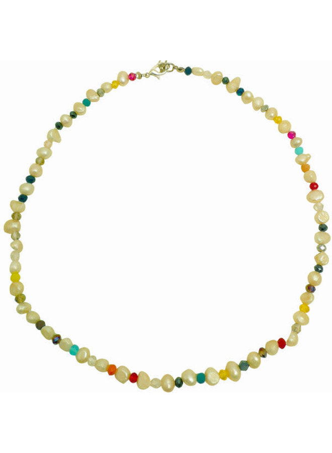 Freshwater Pearl  & Glass Bead necklace 126