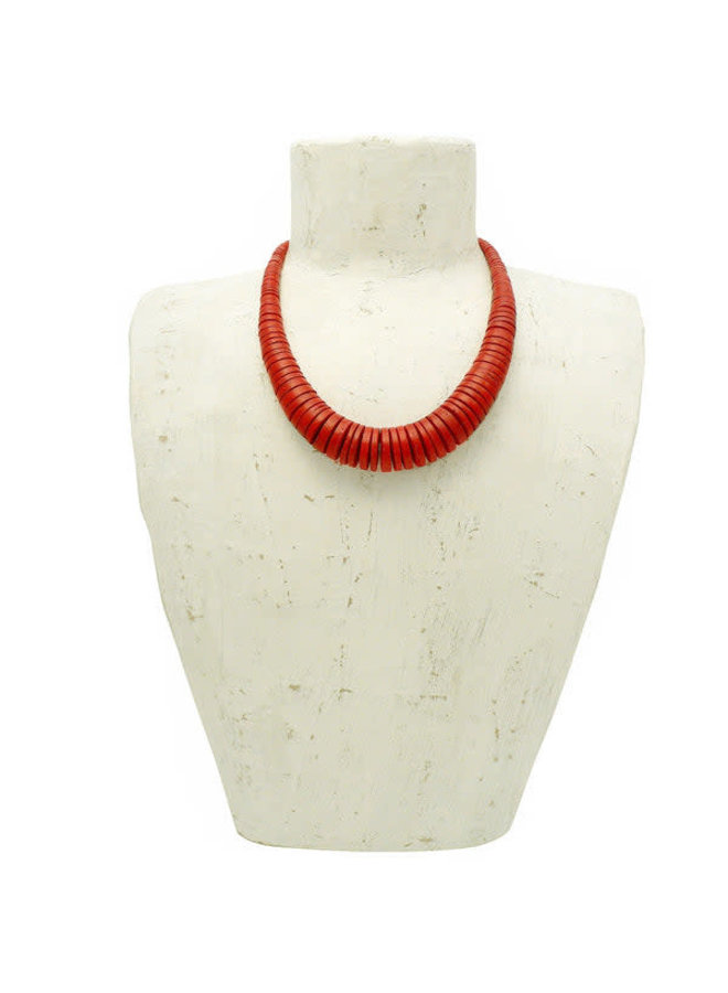 Coco Disk Red necklace 136