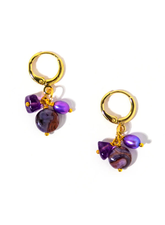 Amethyst & Freshwater Pearl Earrings 138