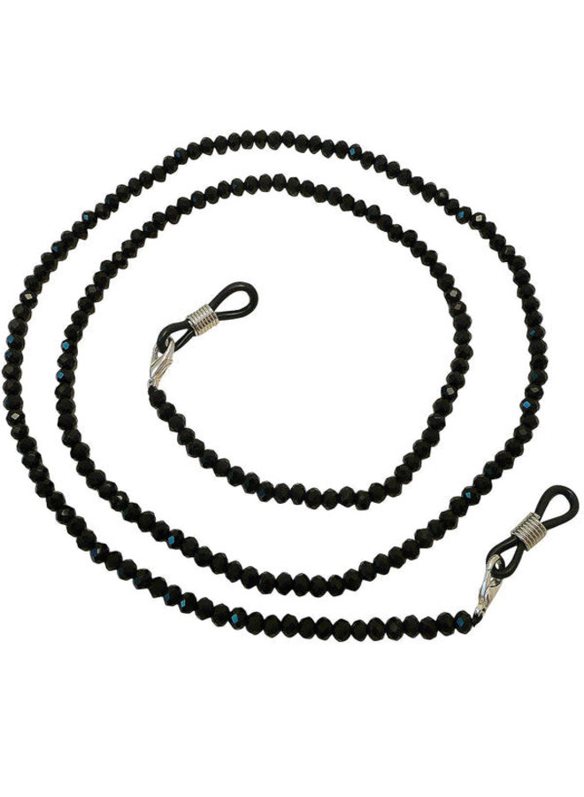 Bracelet à lunettes en perles de verre à facettes noires 147