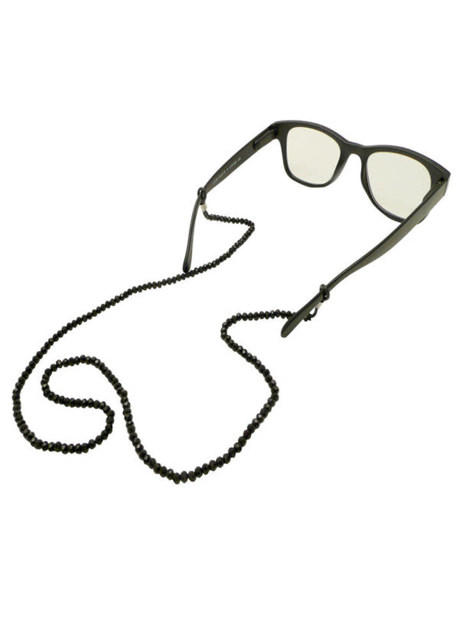 Schwarzes facettiertes Glasperlen-Brillenband 147