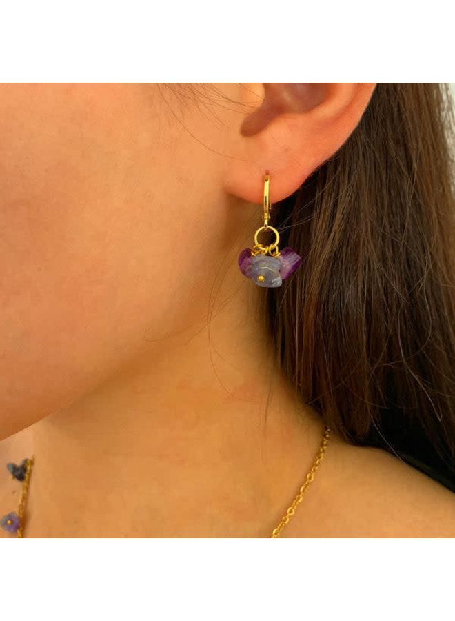 Amethyst cluster Earrings 150