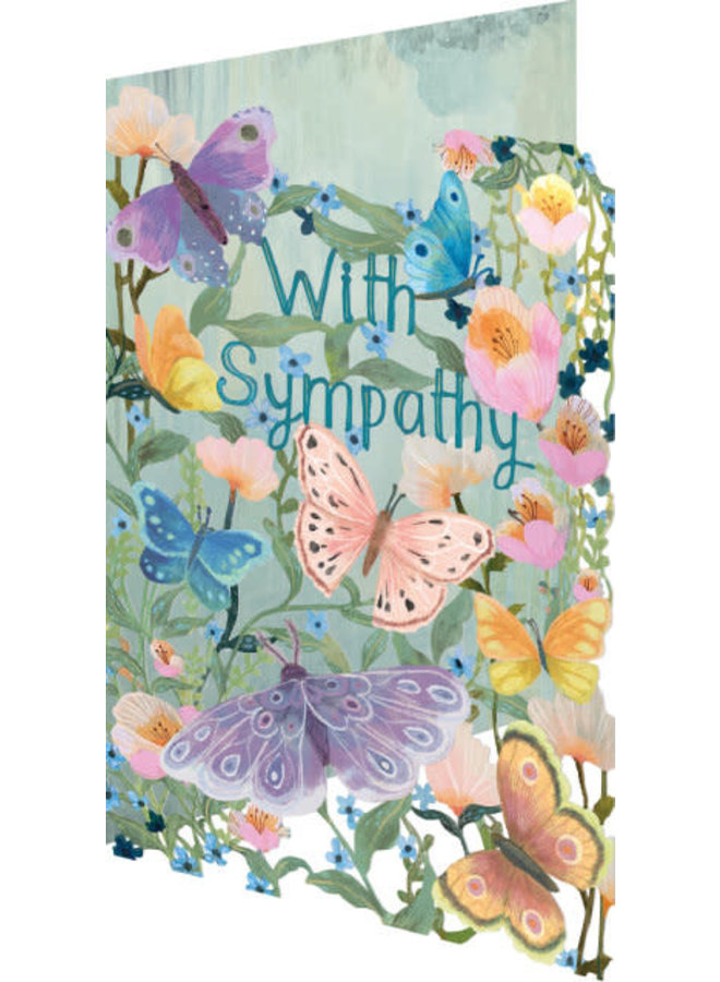 Butterflies With Sympathy  Lasercut Card