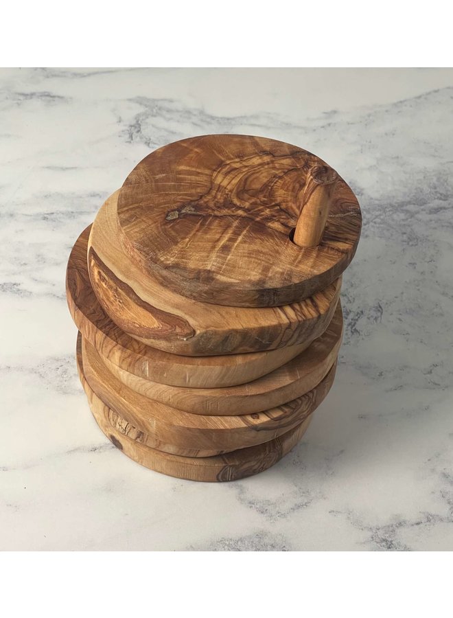 Olive wood stacking coaster set 17