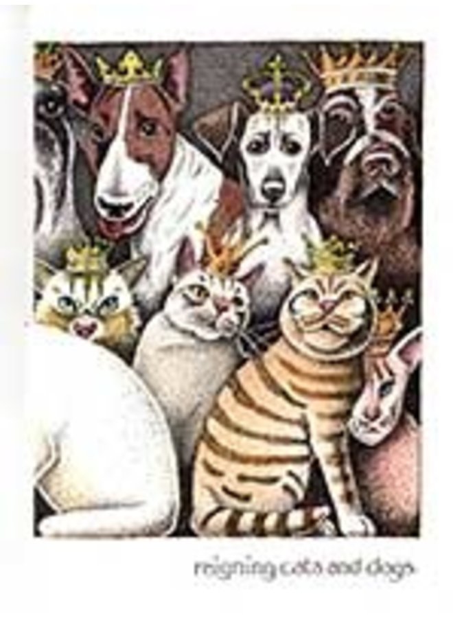 Reigning cats and dogs large card 846