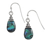 Blue Pear Inlaid Paua Shell Drop Earrings