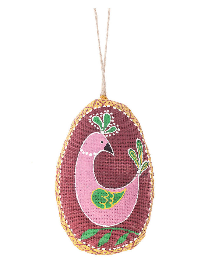 Pink Hen on Branch Traditional Ukraine Easter Egg  26