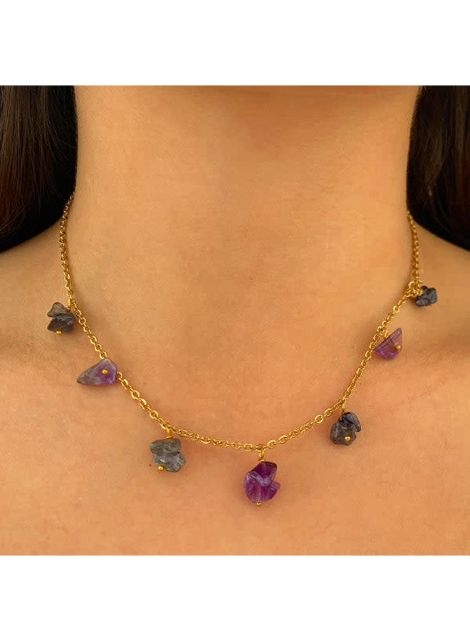 Amethyst & Iolite necklace 159