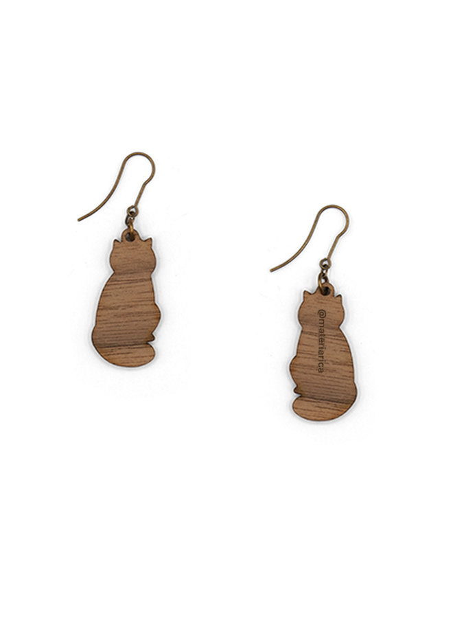 Cat with Brown Spots Hook Earrings 69
