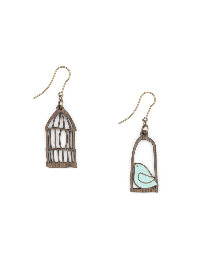 Blue Freedom Bird Hook Earrings 68