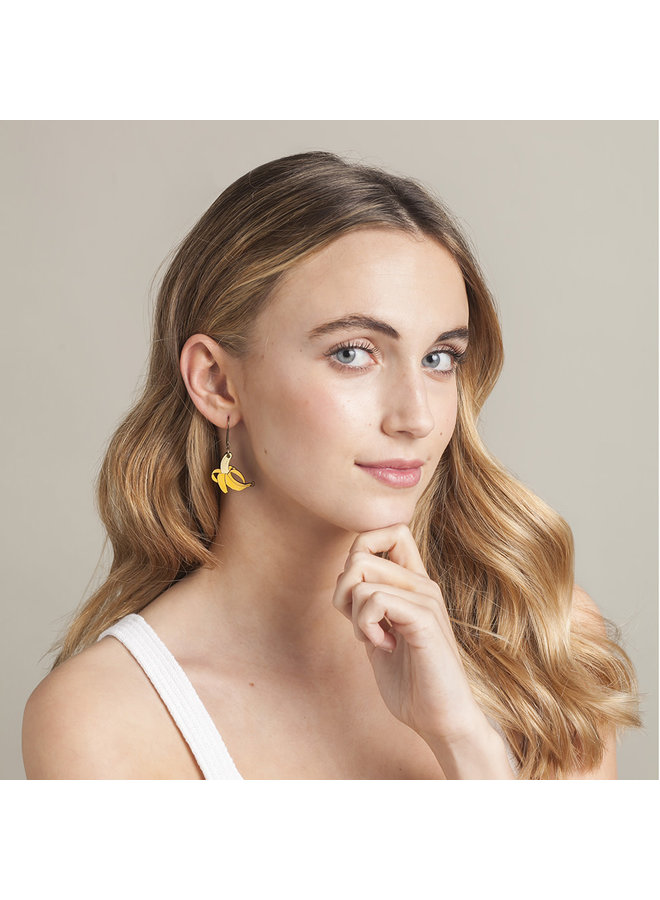 Серьги-крючки «Танцующие бананы» 88