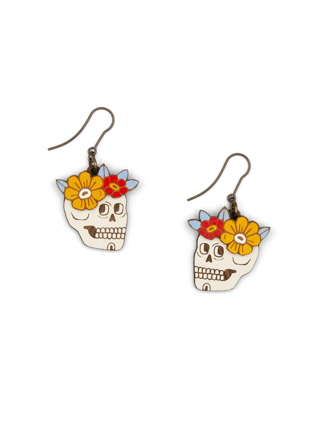 Smiling Calaca Hook  Earrings 75