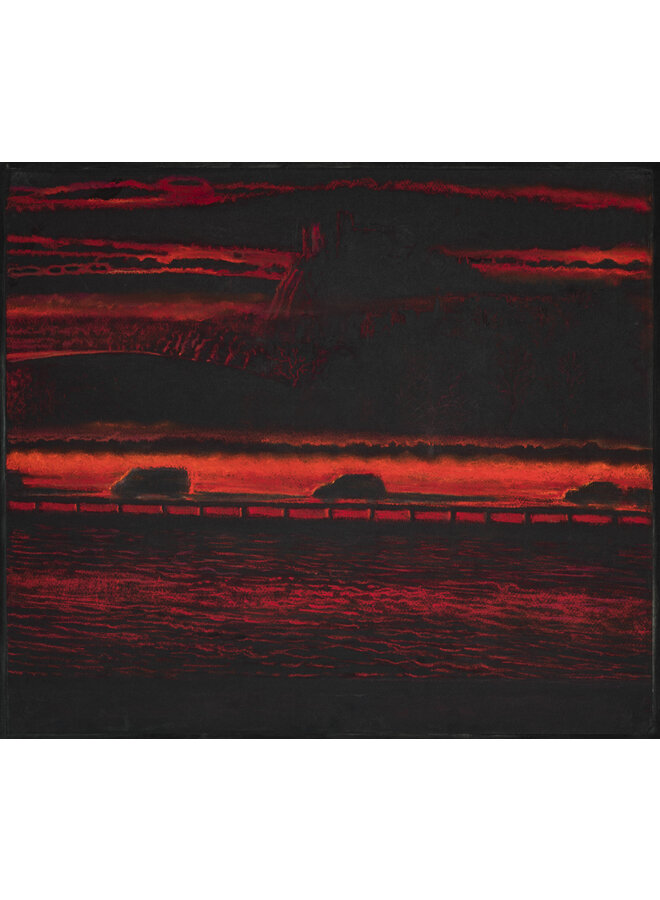 Roter Meridian-Giclée-Druck montiert 042