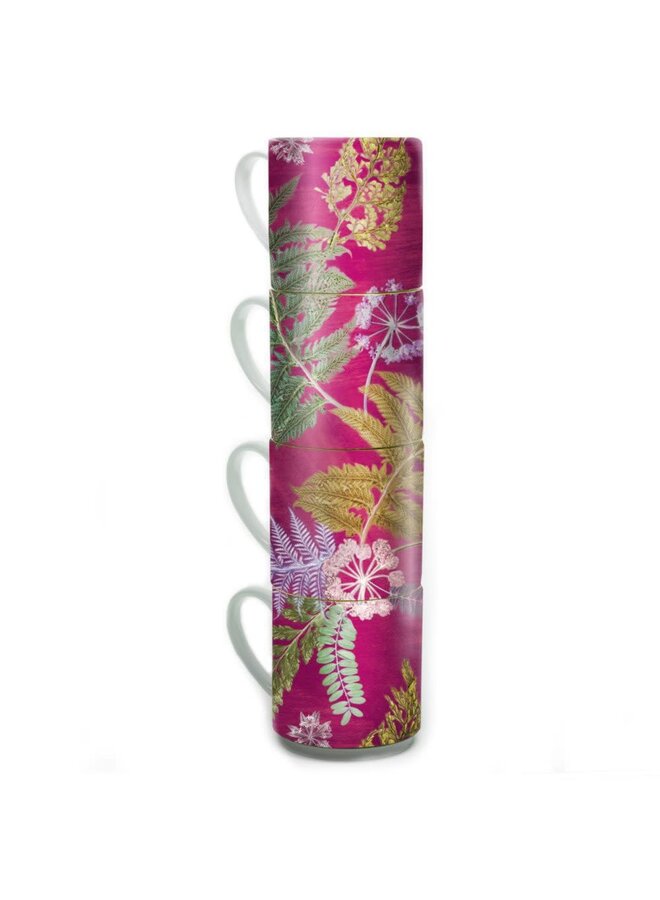 Stacking Mug Set  - NTS Hot Pink set of 4 - 035