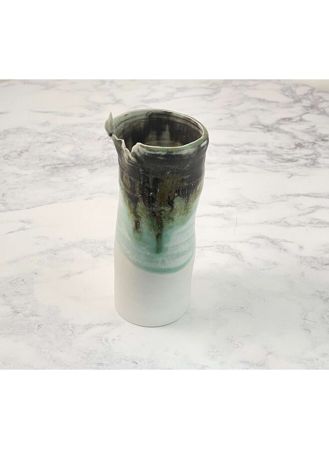 Tall Porcelain torn rim cylinder vase 03