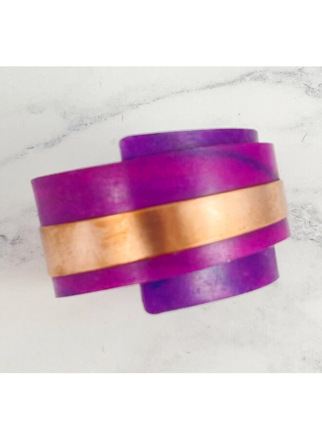 Purple Copper and Plastic Adjustable Cuff 133