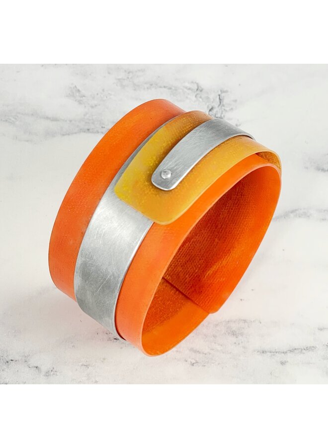 Orange Aluminium and Plastic Adjustable Cuff 129