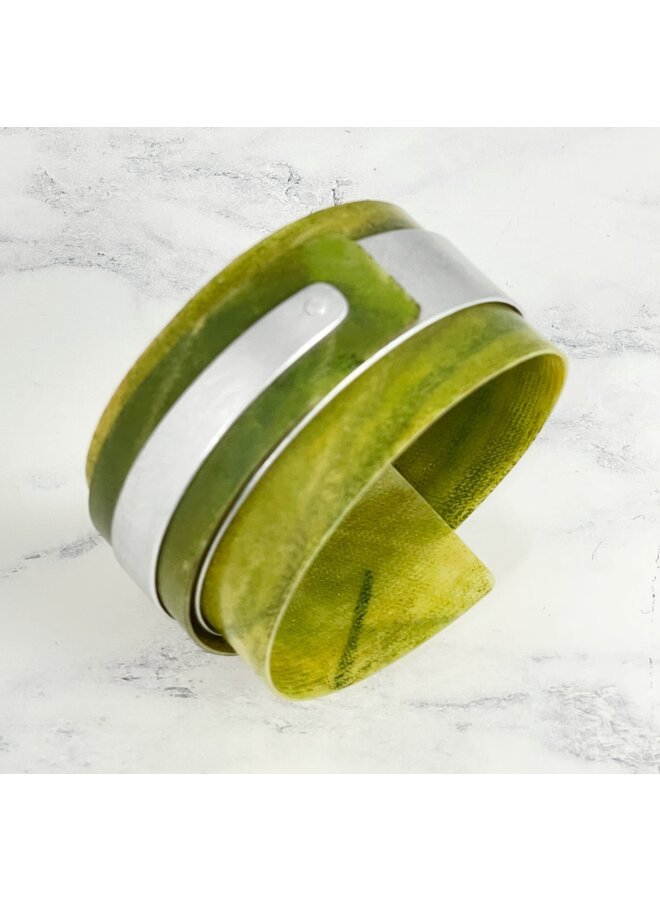 Brazalete Ajustable Aluminio y Plástico Verde 128