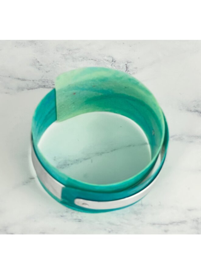 Turquoise Aluminium and Plastic Adjustable Cuff 126