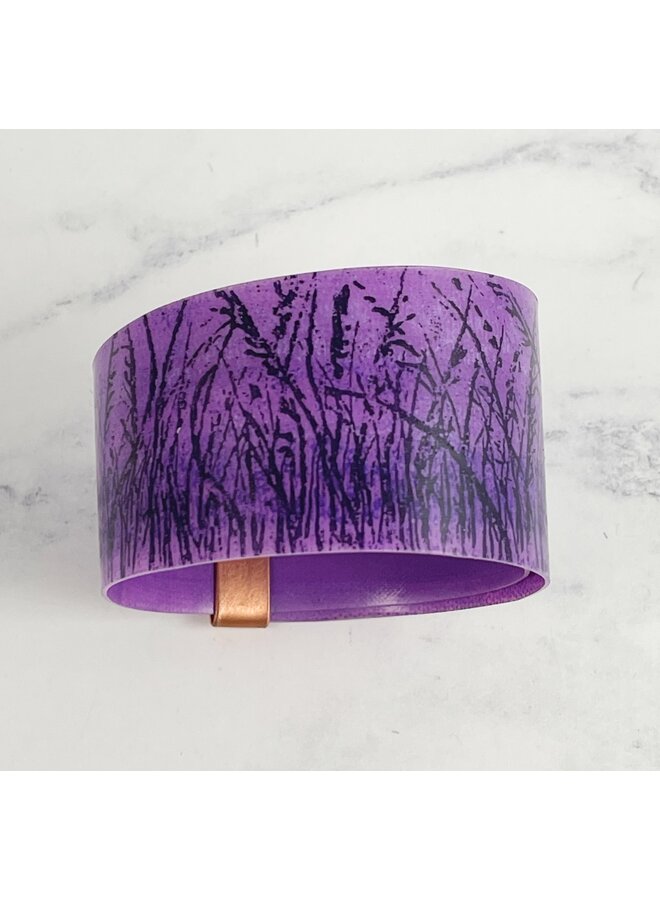 Purple Grasses Copper  and Plastic Cuff 109