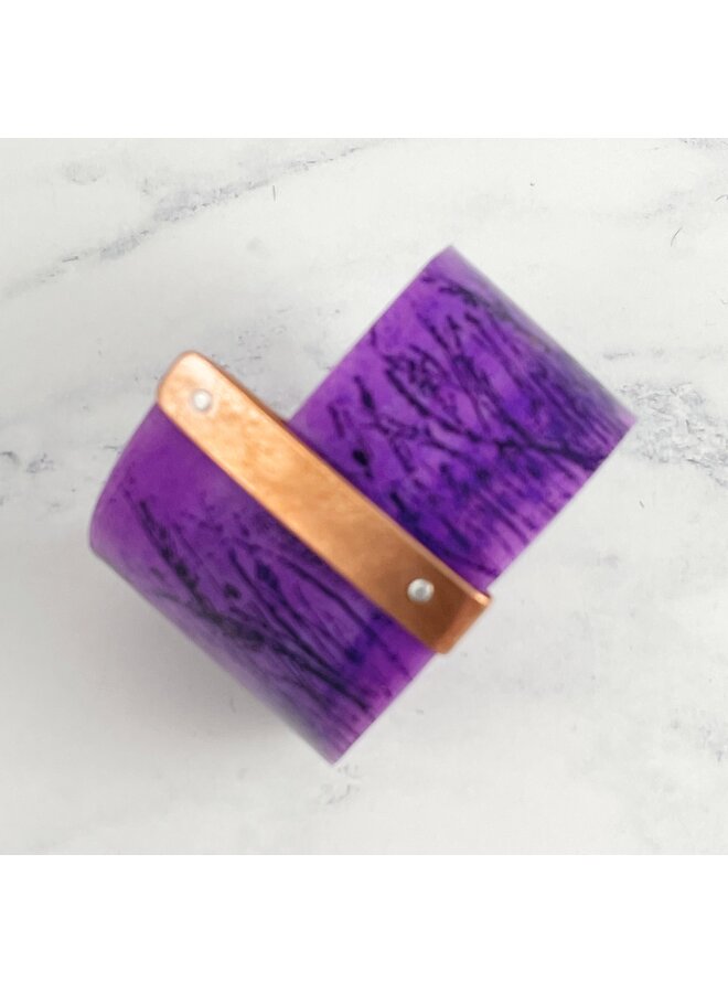 Purple Grasses Copper and Plastic Cuff 109