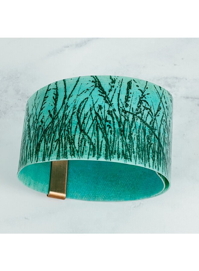 Turquoise Grasses Copper  and Plastic Cuff 110