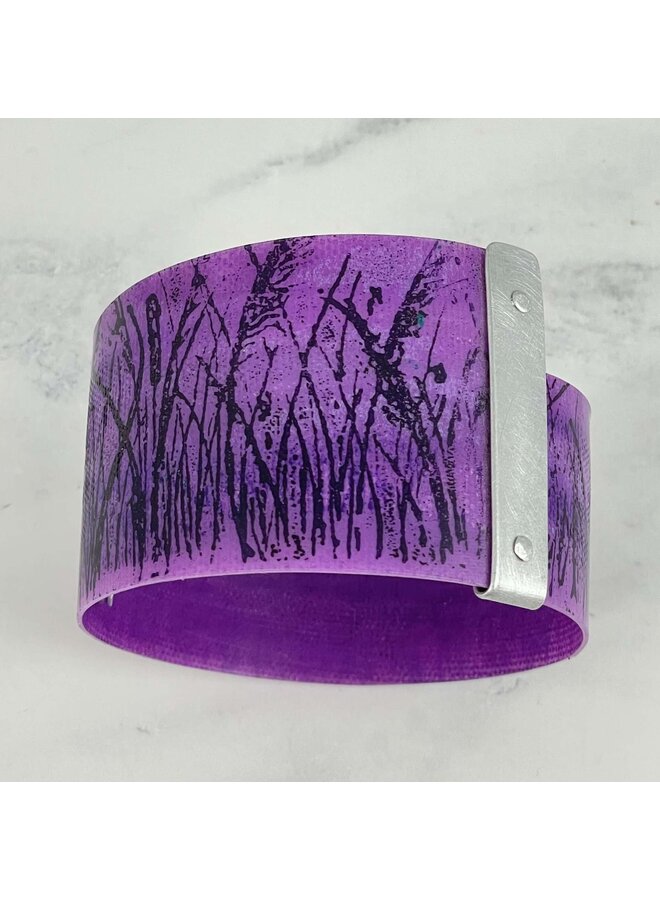 Purple Grasses Aluminium  and Plastic Cuff 112