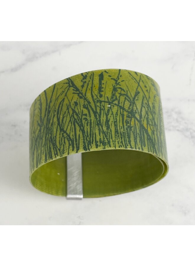 Olive Grasses Aluminium  and Plastic Cuff 113