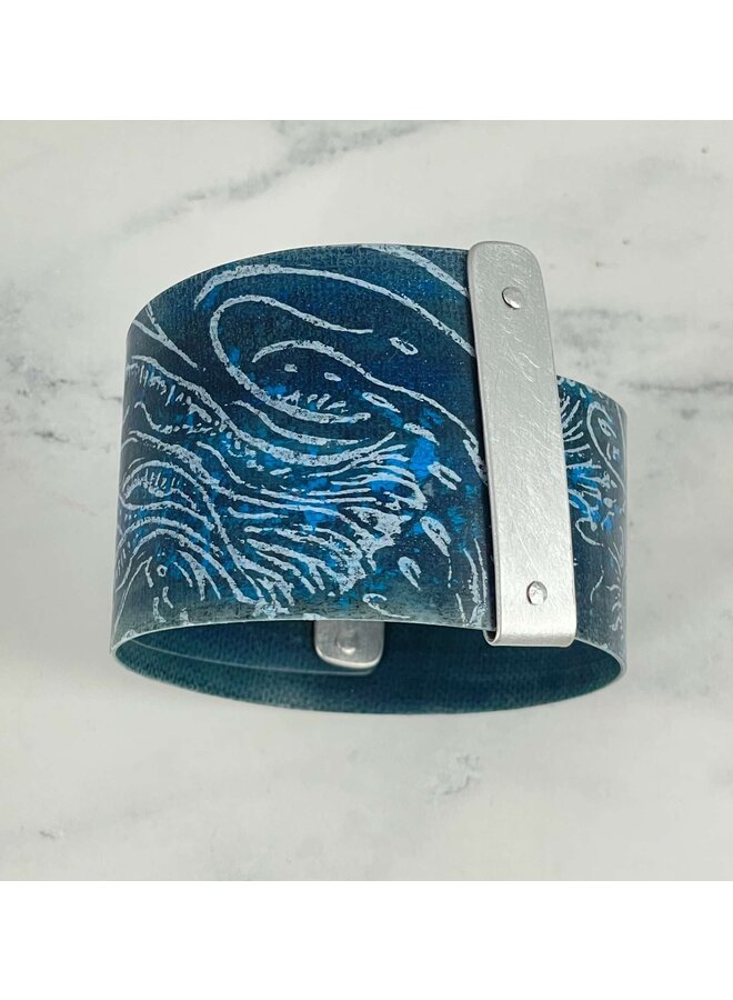 Indigo Jellyfish Aluminium  and Plastic Cuff 117