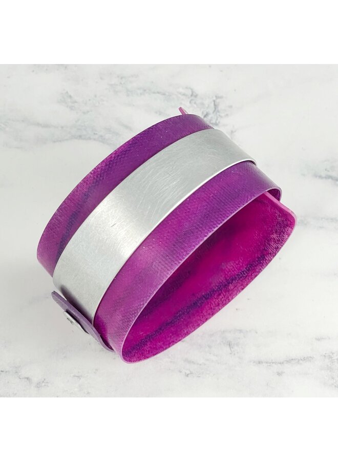 Purple Aluminium and Plastic Adjustable Cuff 124