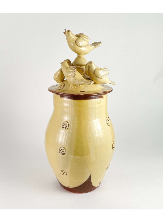 Glas mit Singvogel und anderen Birdies 17