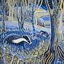 Quadratische Karte „Foraging“ von Annie Soudain