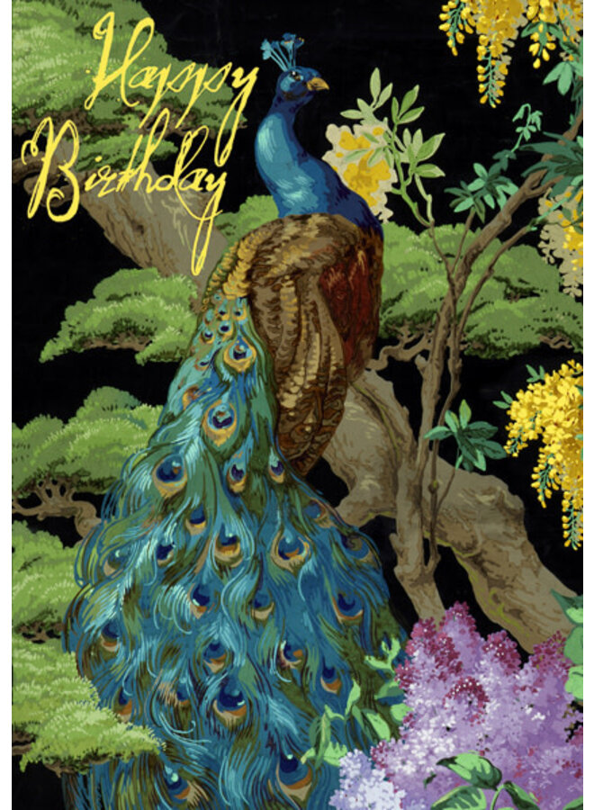 Peacock & Blooms card