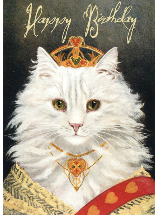 Queen Puss Glitter  card