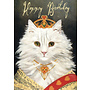 Queen Puss Glitter  card
