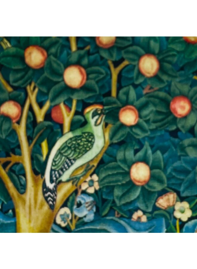 Green Woodpecker  William Morris  Square Ceramic Coaster 02