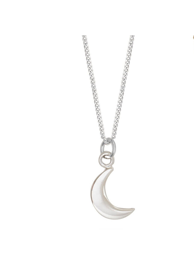 Silver Moon Charm Necklace 162