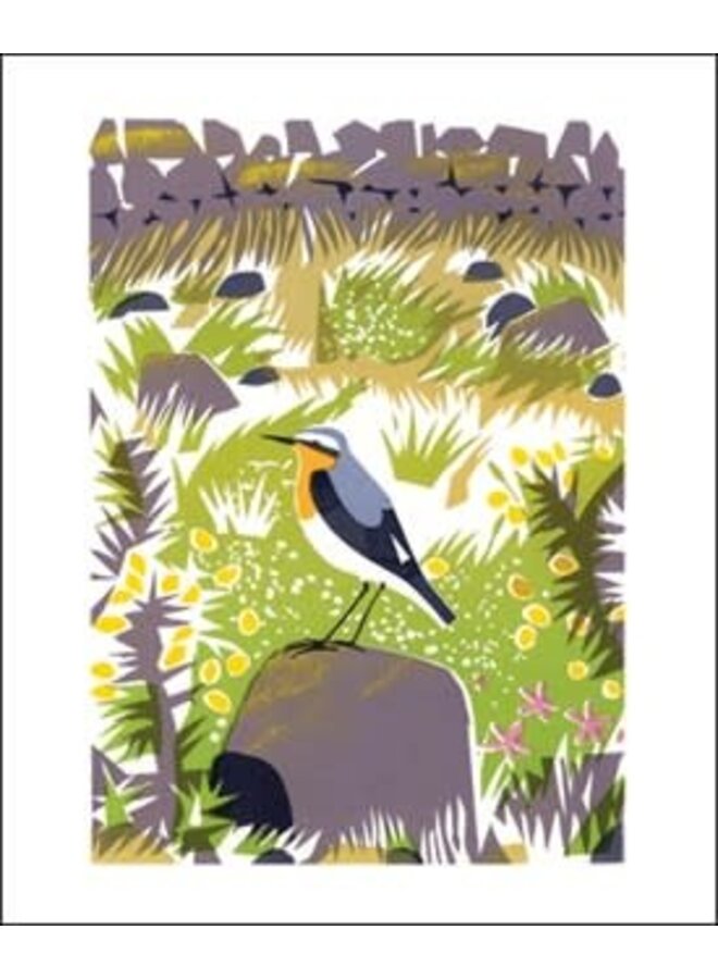 Wheatear card by Carry Akroyd