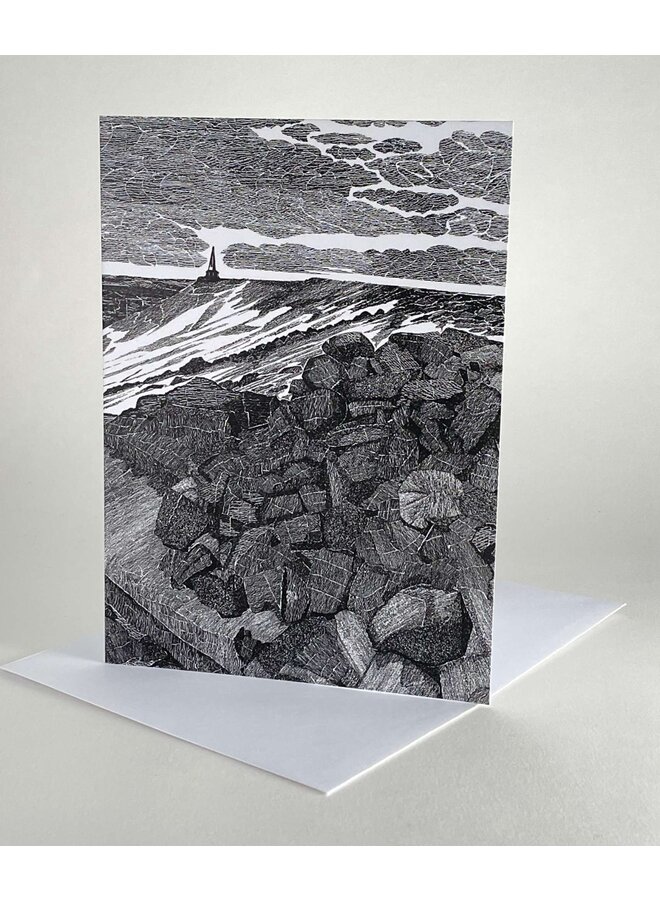 Stoodley Pike, Stormy Sky Calderdale Card от Шона Уиллиса