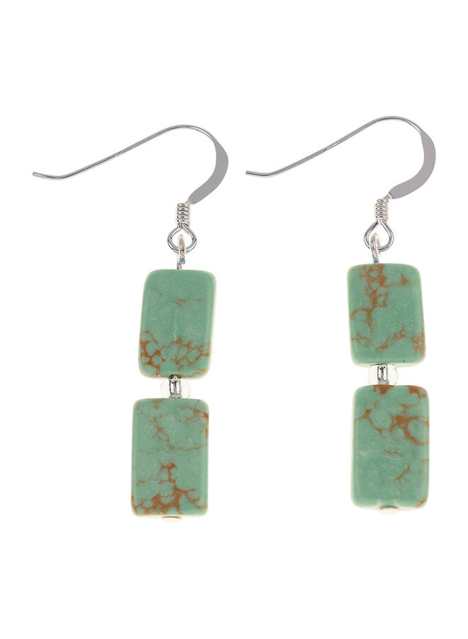 Jade Mosaic Rectangles Earrings 859