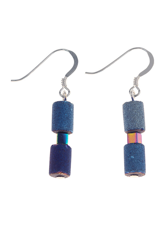 Cobalt Lava Glimmer Earrings 848