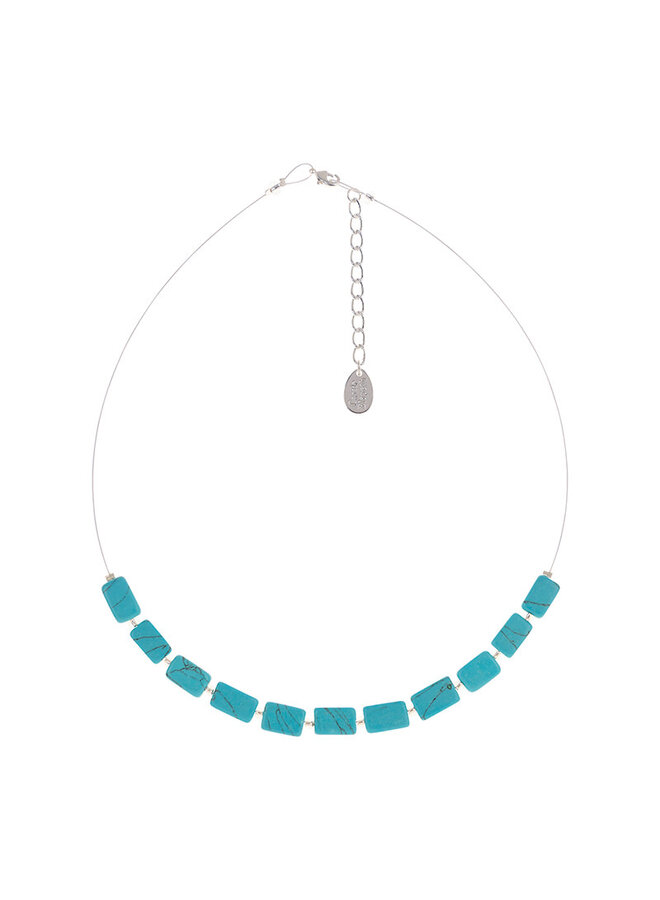Turquoise Mosaic Rectangles Link Necklace 1858