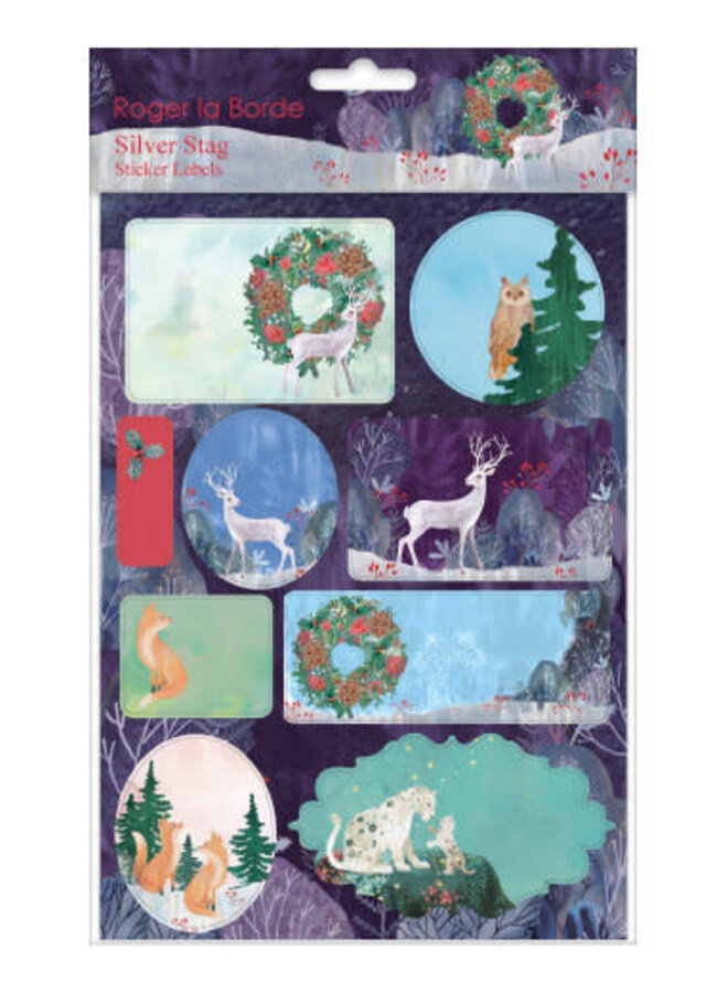 Silver Stag Sticker Labels Sheet  by Binney