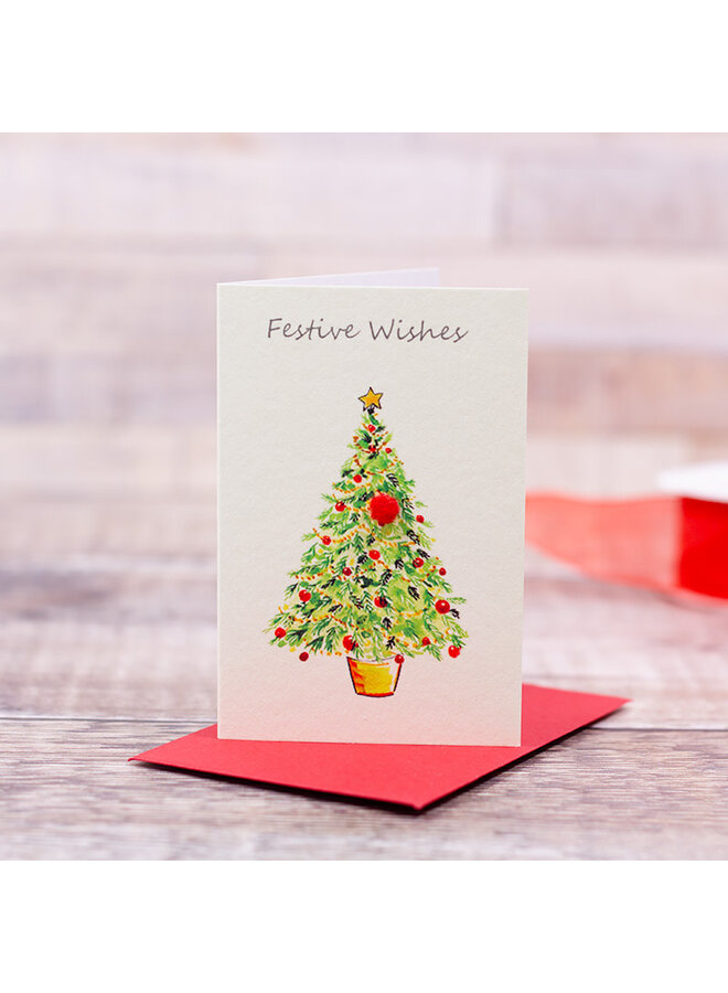 Christmas Tree and Baubles Mini Card 058