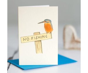 Kingfisher No Fishing Mini Card 052 - Water Street Gallery