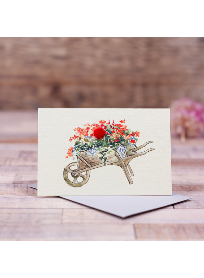 Brouette de Fleurs Mini Carte 048