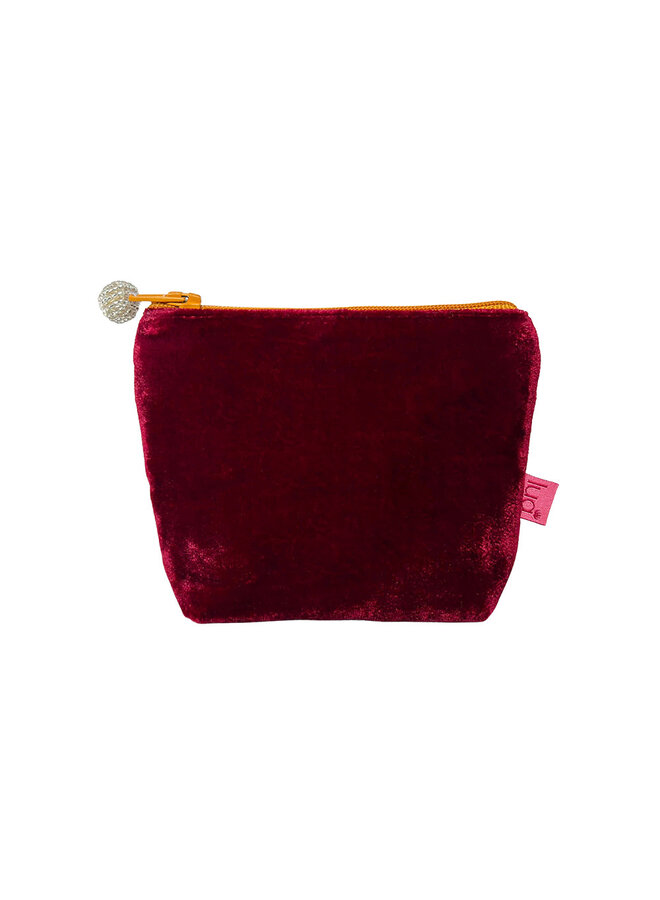 Mini Coin Velvet Purse - Purple / Orange 842