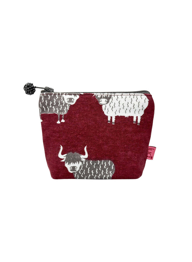 Mini Highland Cow Purse - Mörkröd 854