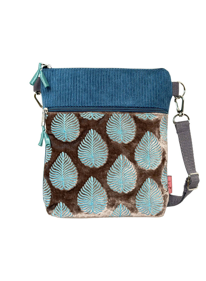 Sac à Main Bandoulière Feuille / Vison / Turquoise 885